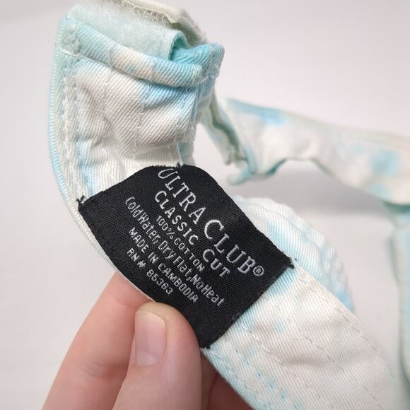 UltraClub Sun Visor Cap Blue One Size Adjustable Classic Cut Tie Dye Blank - Picture 9 of 9